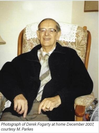  Photograph of Derek Fogarty at home December 2007,  courtesy M. Parkes