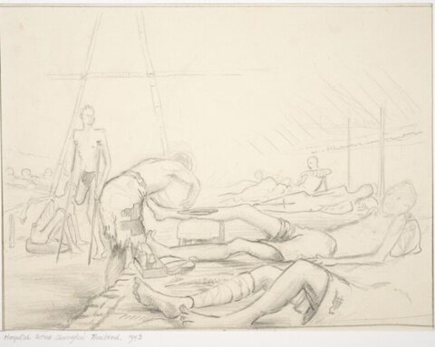 Ulcer ward, Chungkai  Hospital camp, Thailand  1943, by William Wilder